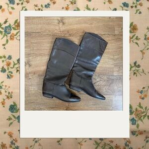 Women's Tall Leather Riding Boots - Dark Brown